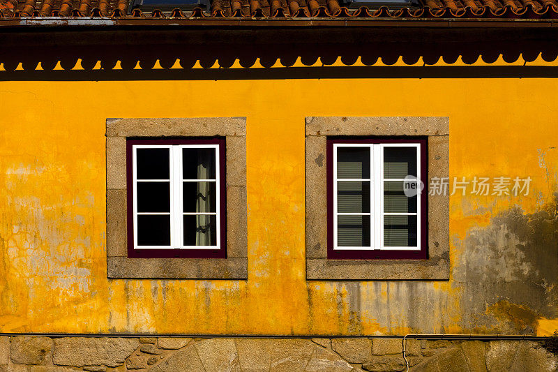 传统建筑立面，Valença do Minho, Minho，葡萄牙北部。